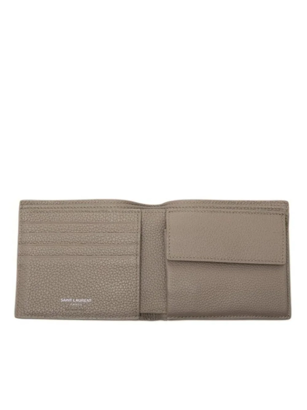 Saint Laurent Tiny Cassandra YSL Logo Bifold Wallet Beige Leather - Picture 4 of 7
